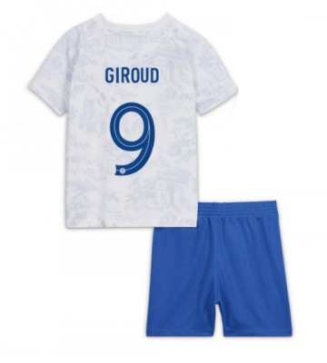 Frankrike Olivier Giroud #9 Bortaställ Barn VM 2022 Kortärmad (+ Korta byxor)
